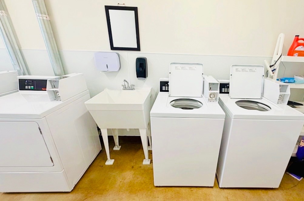 Laundry room washers and sink